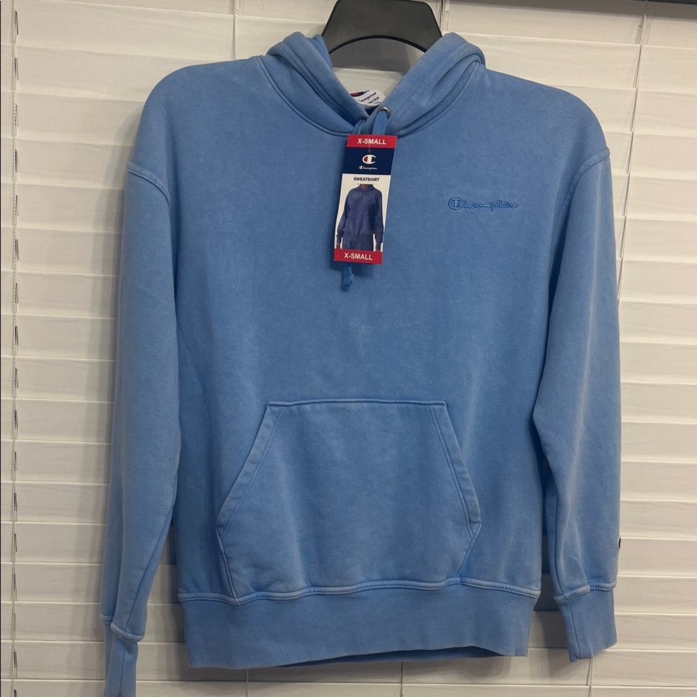 Champion Women's Light Blue Hoodie
